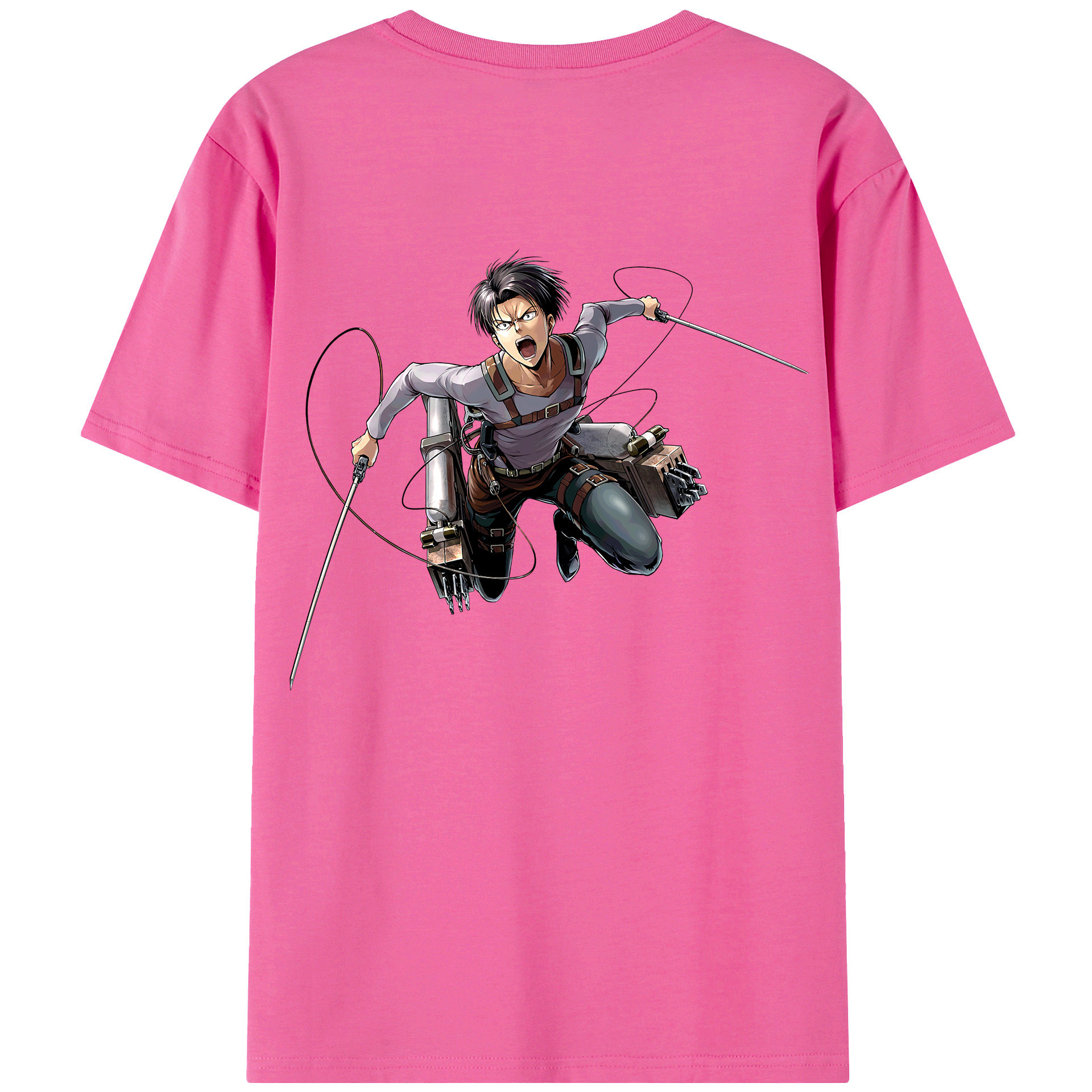 （画像用） 進撃の巨人 リヴァイ·アッカーマン Attack on Titan Levi Ackerman レディース半袖Tシャツ(バックプリント)
